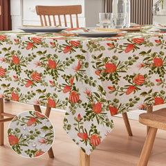 Waterproof Cotton Reversible Dinning Set - Orange Roses - Aura living