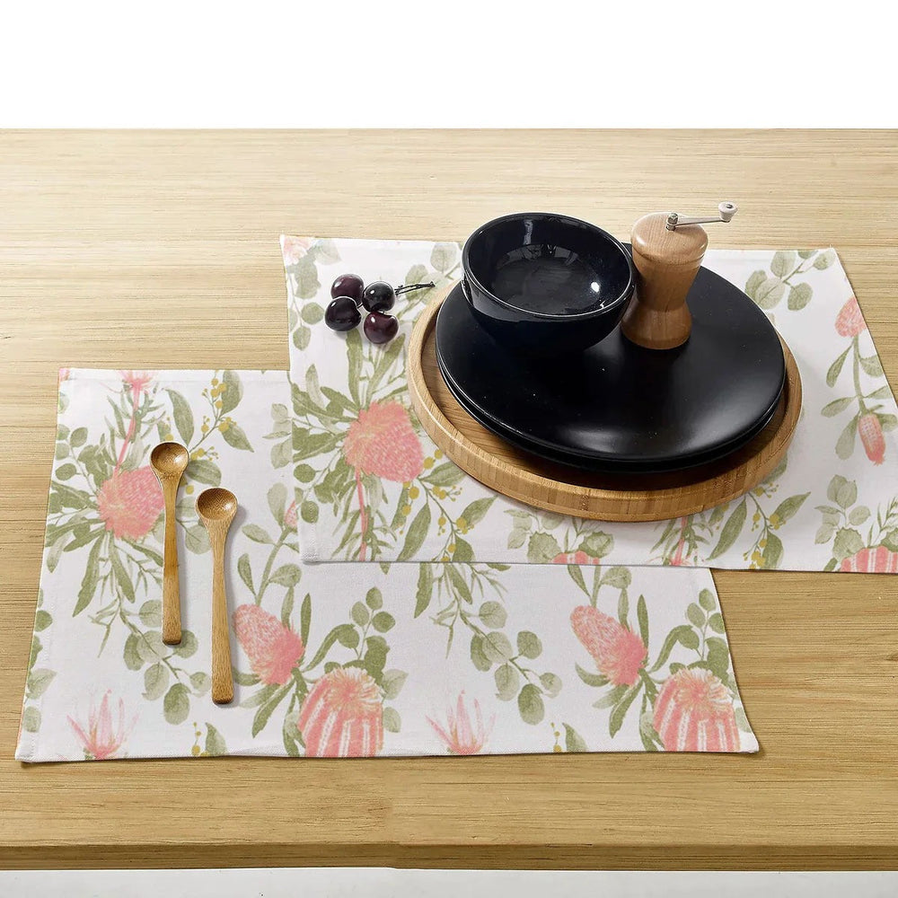 Waterproof Cotton Reversible Dinning Set - Orange Roses - Aura living
