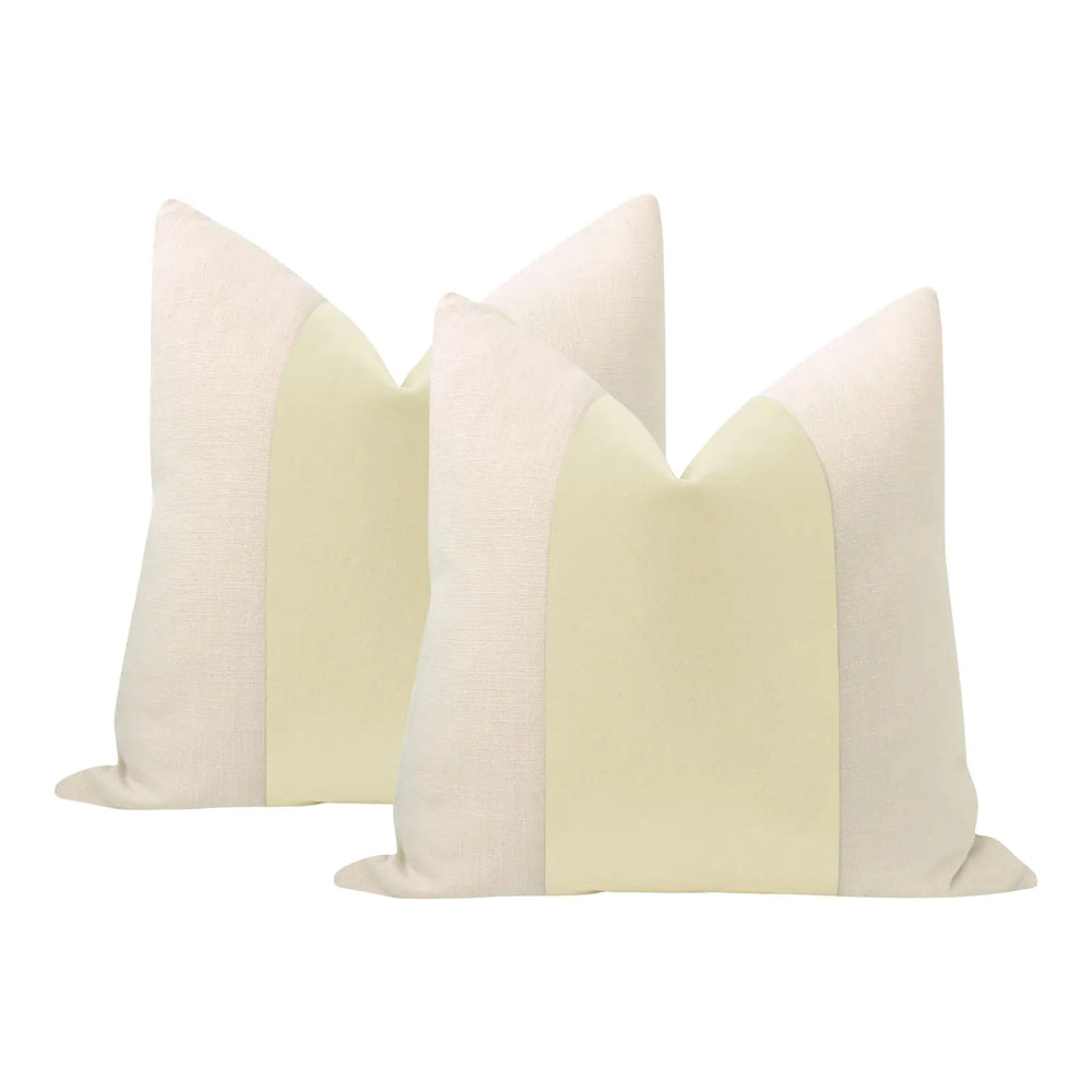 Packof 2 Classic Espresso Velvet Panel With Oatmeal Cotton Cushions - Aura living
