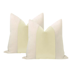 Packof 2 Classic Espresso Velvet Panel With Oatmeal Cotton Cushions - Aura living