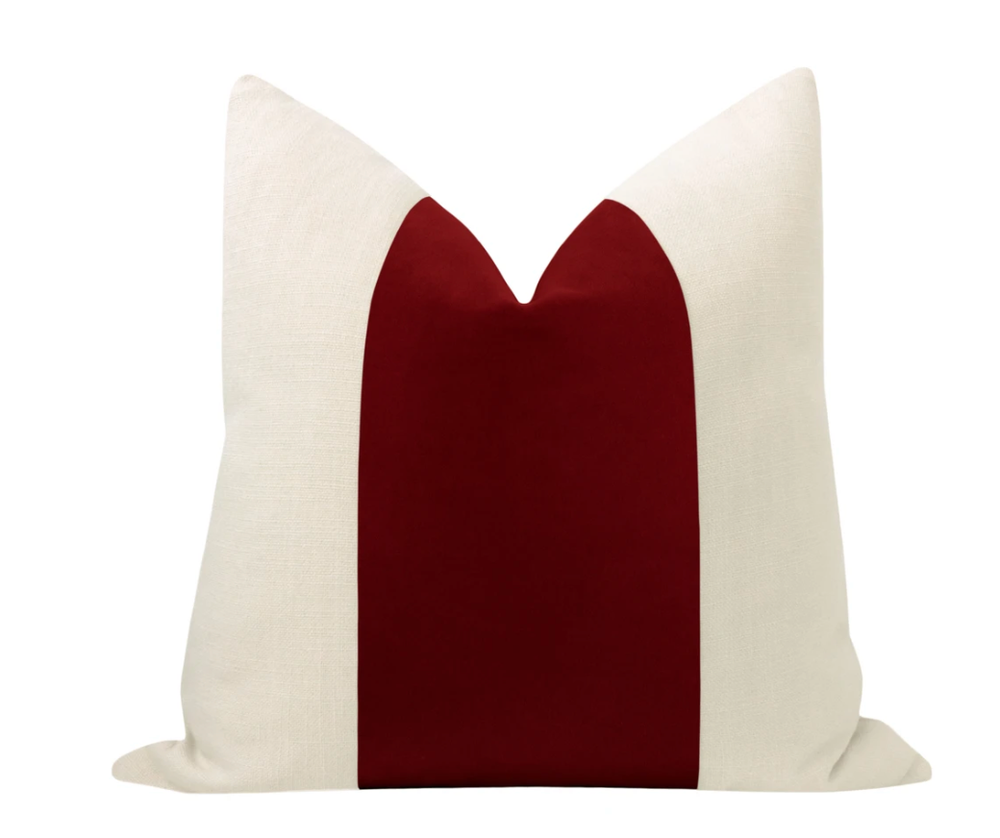 Packof 2 Classic Espresso Velvet Panel With Oatmeal Cotton Cushions - Aura living
