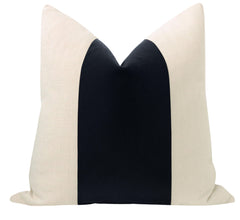 Packof 2 Classic Espresso Velvet Panel With Oatmeal Cotton Cushions - Aura living