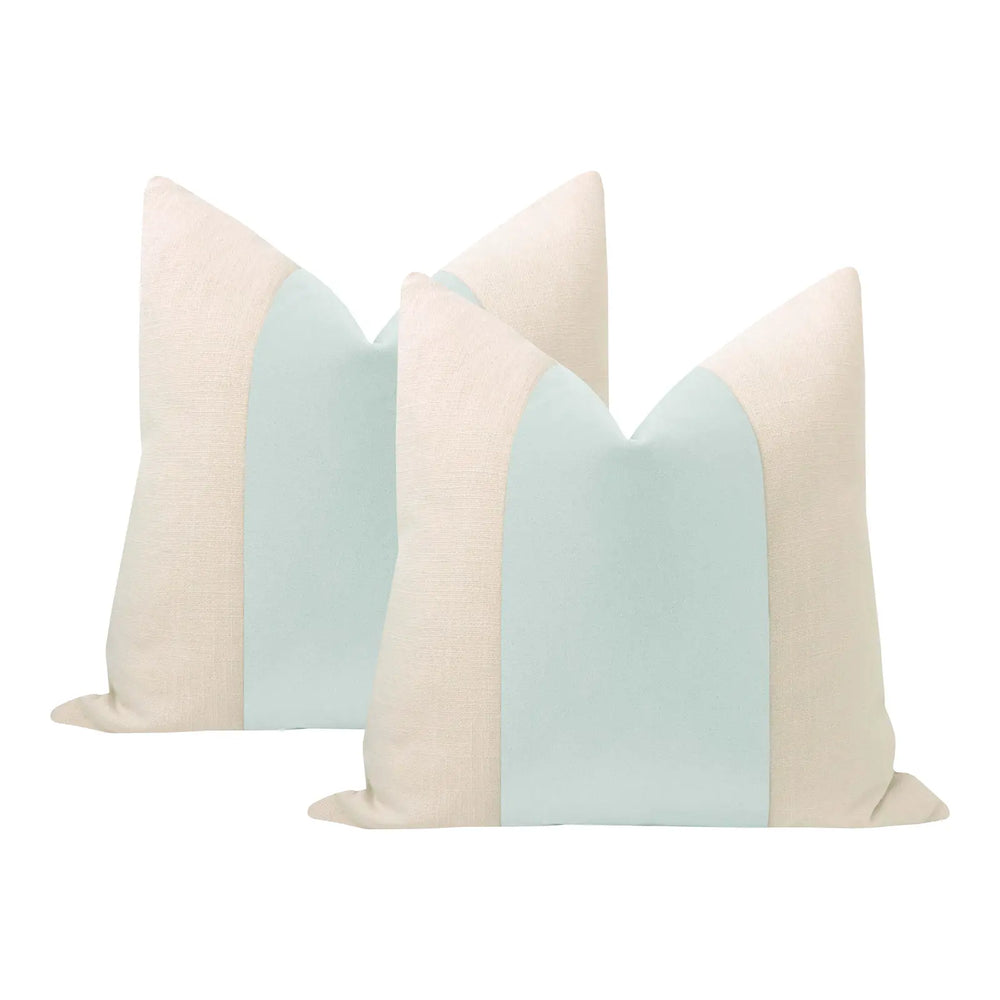 Packof 2 Classic Espresso Velvet Panel With Oatmeal Cotton Cushions - Aura living
