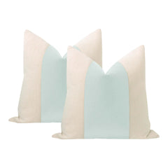 Packof 2 Classic Espresso Velvet Panel With Oatmeal Cotton Cushions - Aura living