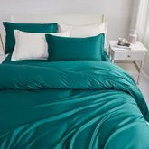 Plain Dyed Luxury Duvet Set Green - Aura living