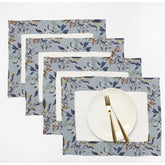 Cotton Table Mat Set With Printed border- Brockedblad