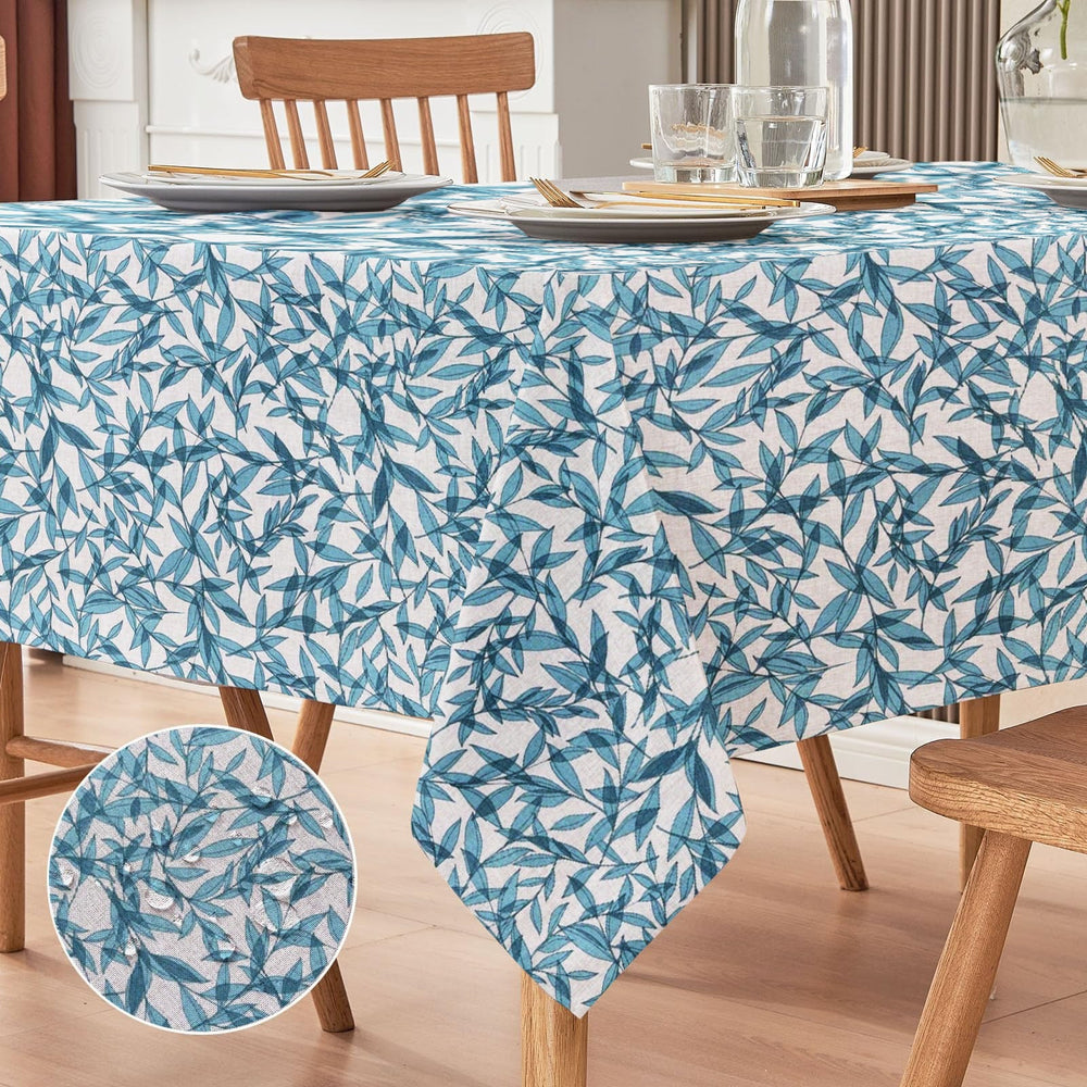 Waterproof Cotton Reversible Dinning Set - Green Leaf - Aura living