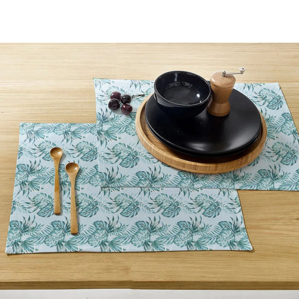 Waterproof Cotton Dinning Set - Palm Leaves - Aura living