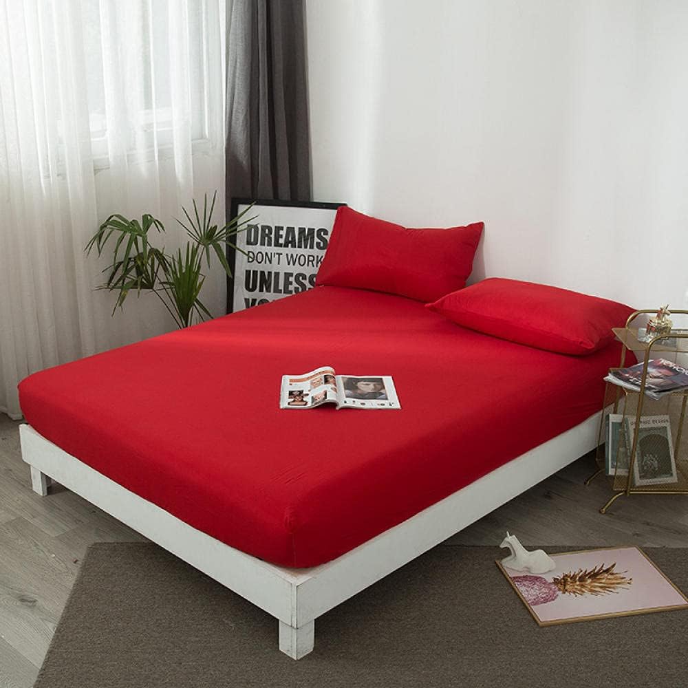 Red Egyptian Cotton Fitted Sheet Set - Aura living