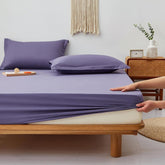 Purple Egyptian Cotton Fitted Sheet Set - Aura Living