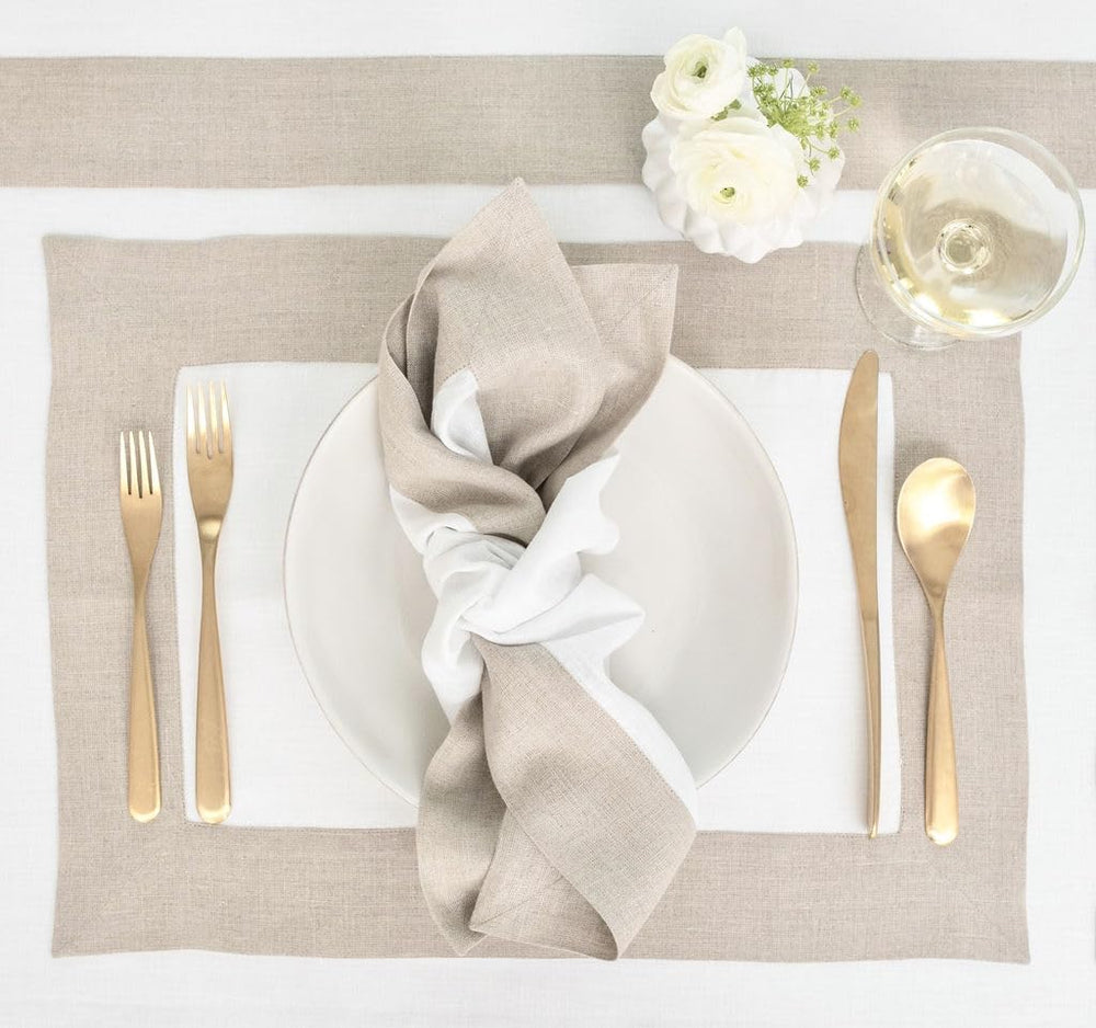 Plain Cotton Bordered Placemats, Sets - Aura living