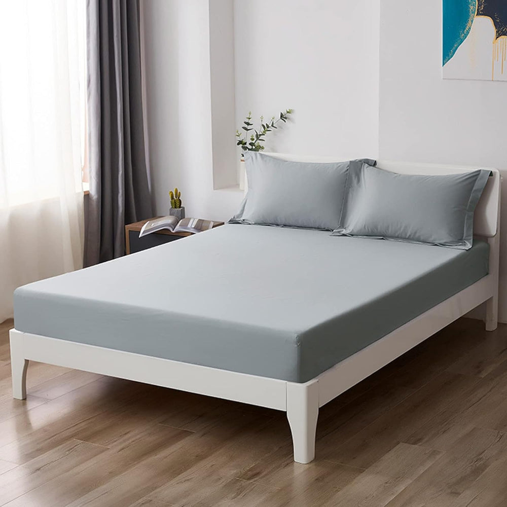 Grey Egyptian Cotton Fitted Sheet Set - Aura living
