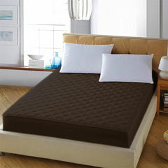 Quilted Waterproof Mattress Protector - Brwon - Aura living