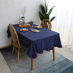 Decorative Cotton Tablecloth -With Frilled Bordered