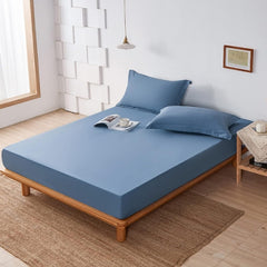 Blue Egyptian Cotton Fitted Sheet Set - Aura living