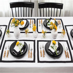 Plain Cotton Bordered Placemats, Sets - Aura living