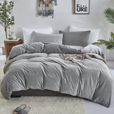 Luxury Velvet Duvet Cover Set - Grey - Aura living