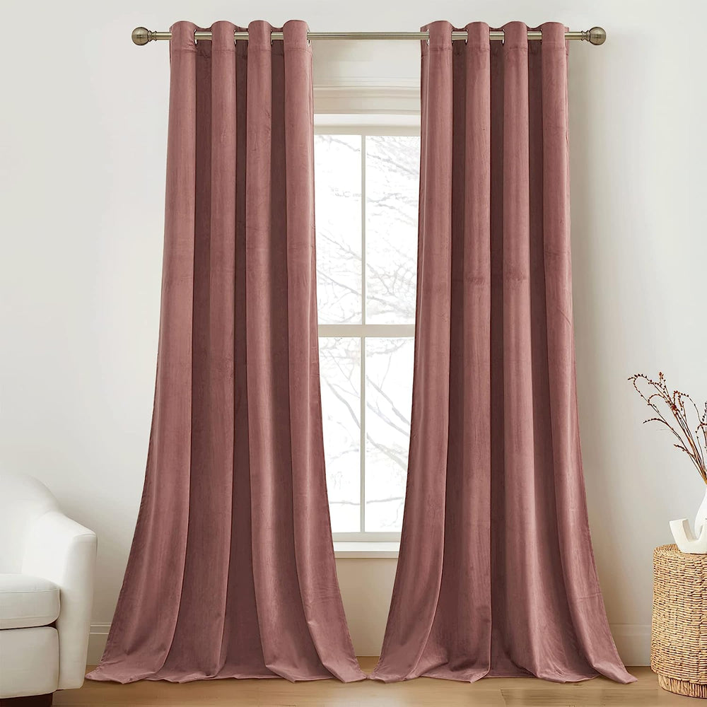 Blush Pink Premium Quality Velvet Curtain -1 Panel - Aura living