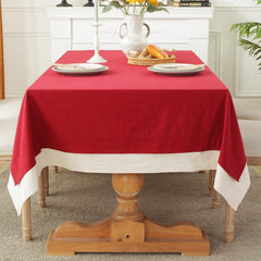 Decorative Tablecloth - Red With White Bordered - Aura living