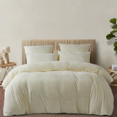 Luxury Velvet Duvet Cover Set - Off White - Aura living