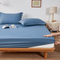 Blue Egyptian Cotton Fitted Sheet Set - Aura living