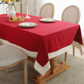 Decorative Tablecloth - Red With White Bordered - Aura Living
