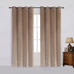 Beige Premium Quality Velvet Curtain -1 Panel - Aura living