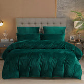 Luxury Velvet Duvet Cover Set - Teal Green - Aura living
