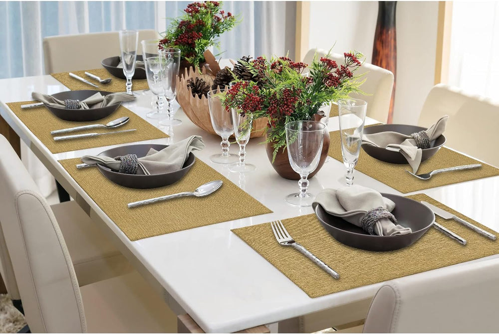 Jute Table Mat Set - Dark Beige - Aura living