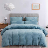 Luxury Velvet Duvet Cover Set - Sky Blue - Aura Living