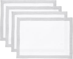 Plain Cotton Bordered Placemats, Sets - Aura living