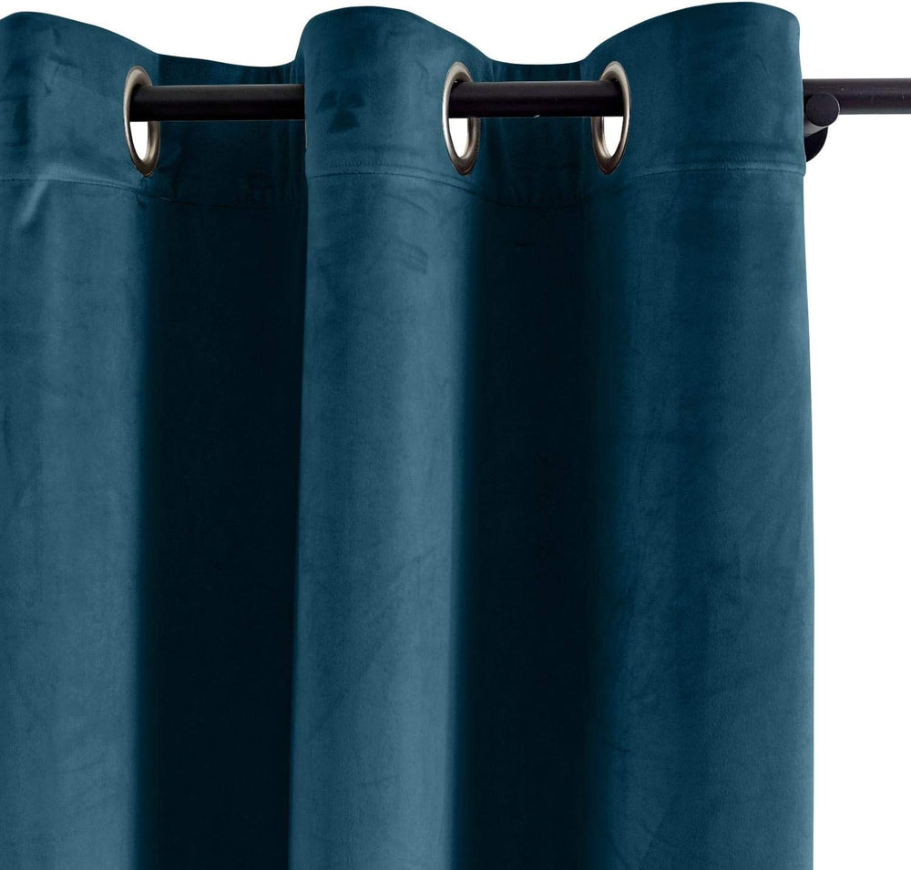 Midnight Blue Premium Quality Velvet Curtain -1 Panel - Aura living