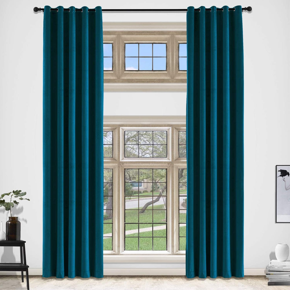 Midnight Blue Premium Quality Velvet Curtain -1 Panel - Aura living