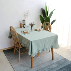 Decorative Cotton Tablecloth -With Frilled Bordered