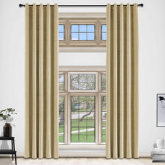 Khaki Premium Quality Velvet Curtain -1 Panel - Aura living