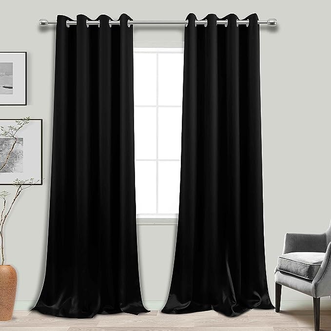 Black Premium Quality Velvet Curtain -1 Panel - Aura living