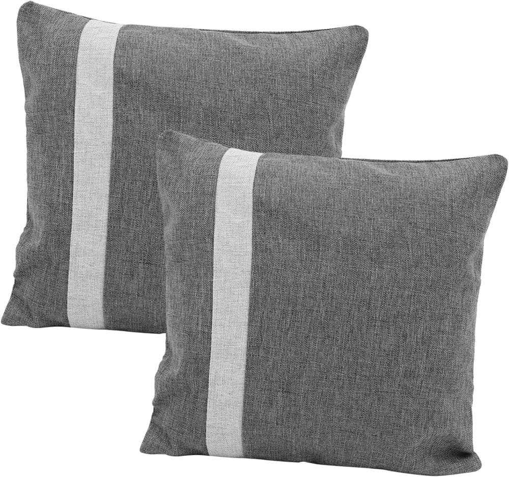 Striped Jute Cushion Cover- Charcoal Grey - Aura living