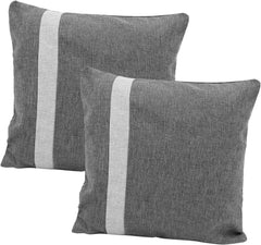 Striped Jute Cushion Cover- Charcoal Grey - Aura living