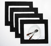 Plain Cotton Bordered Placemats, Sets - Aura Living