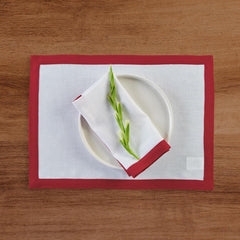 Plain Cotton Bordered Placemats, Sets - Aura living