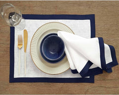 Plain Cotton Bordered Placemats, Sets - Aura living
