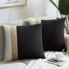 JASEN Black and White Decorative Jute Cushion Cover - Aura living