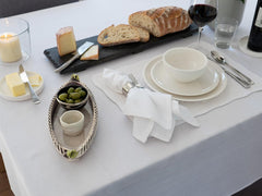 100%Cotton Dinning Set -WHITE - Aura living