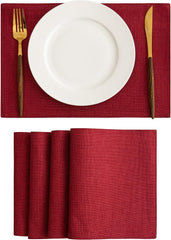 Jute Table Mat Set - Red - Aura living