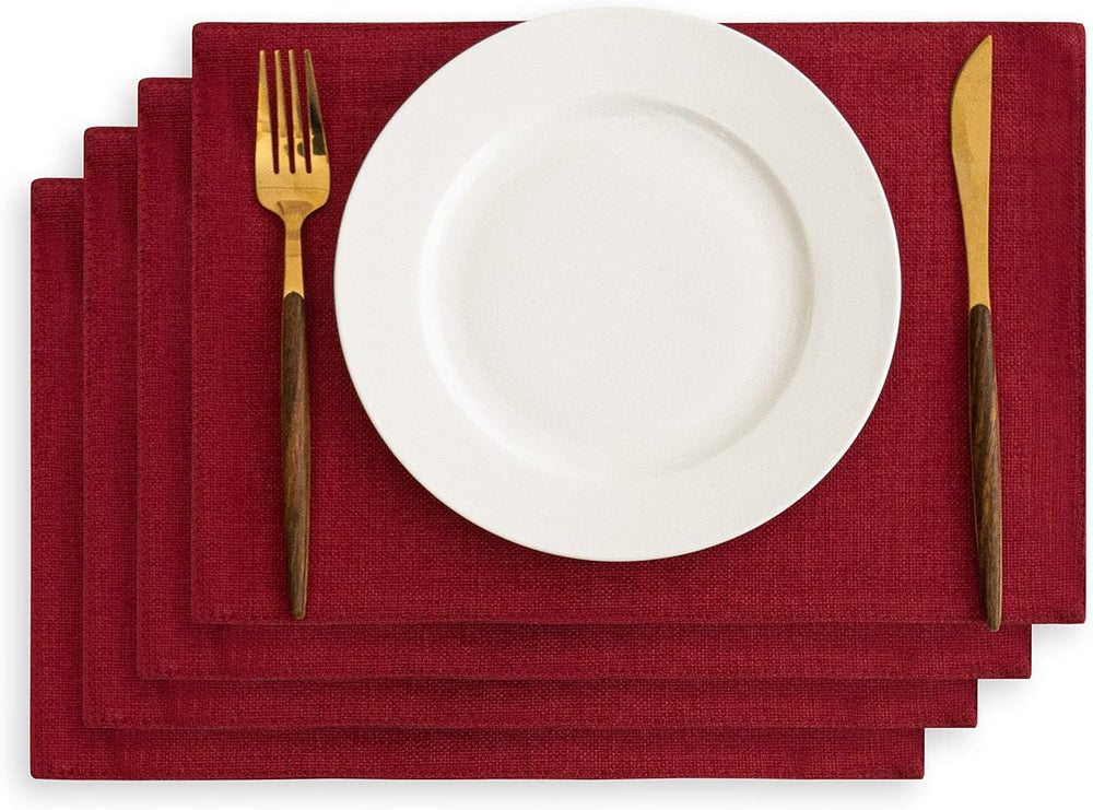 Jute Table Mat Set - Red - Aura living