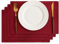 Jute Table Mat Set - Red - Aura living