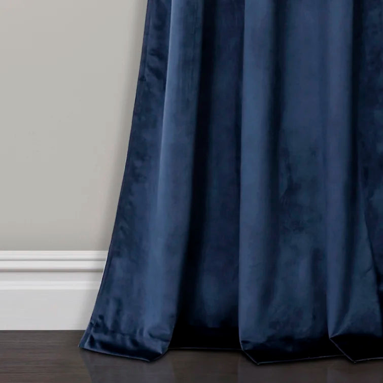 Medium Blue Premium Quality Velvet Curtain -1 Panel - Aura living