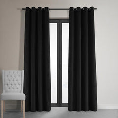 Black Premium Quality Velvet Curtain -1 Panel - Aura living
