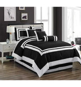 Luxury Ritch Cotton Hotel Style Duvet Cover Set - Black and White - Aura living