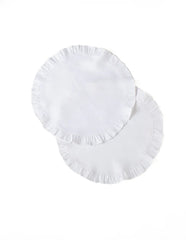 Round Ruffle Plain Cotton Placemats, Set - Aura living